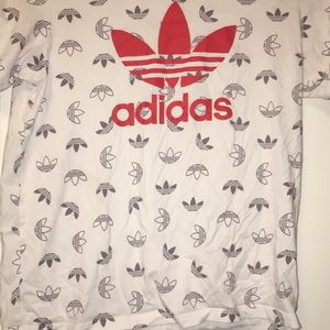 XL men adidas white and red shirt